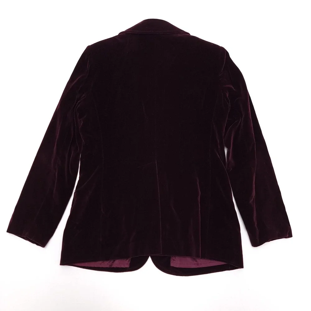 Koret Velvet Blazer Womens Size 12 Vintage Burgundy‎ Coat Jacket